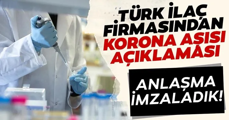 Son dakika haberi... Türk ilaç firmasından flaş corona virüsü aşısı açıklaması: Anlaşma imzaladık...