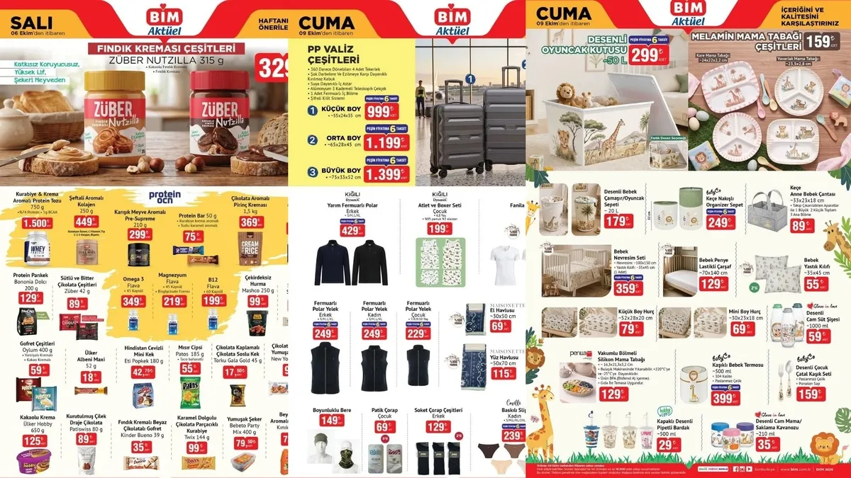 BİM AKTÜEL 6-9 EKİM KATALOĞU: BİM aktüel indirimlerinde: Mini ütü masası, valiz çeşitleri, balık tavası.