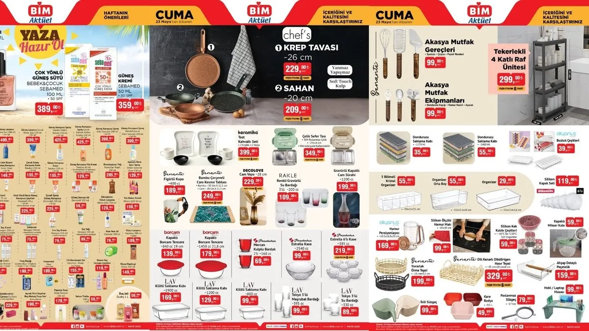 BİM AKTÜEL BUGÜN SATIŞTA! 21 - 23 Mayıs BİM aktüel ürünler neler? İşte, Çarşamba ve Cuma fırsatları...