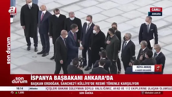 Son Dakika: Başkan Erdoğan Külliye'de karşıladı! İspanya Başbakanı Pedro Sanchez Ankara'da