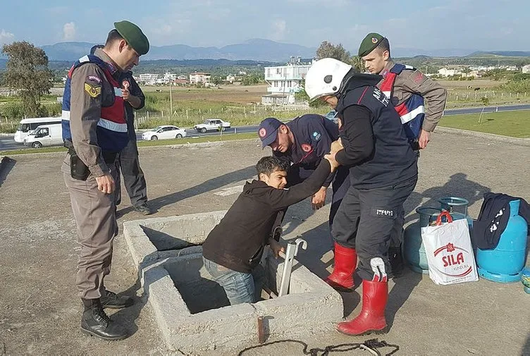 Antalya’da tüpgaz bağımlısı bu defa 7 tüp çektiği su deposunda mahsur kaldı
