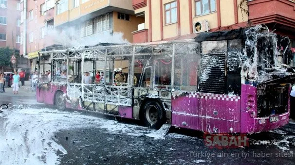 Gaziosmanpaşa’da halk otobüsü alev alev yandı