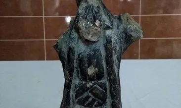 Çuval içinde mermer kral heykeli bulundu
