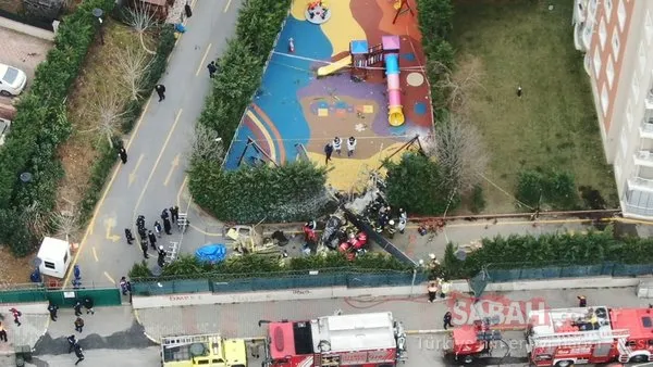 Çekmeköy'de kaza kırım ekibinin çalışması havadan fotoğraflandı