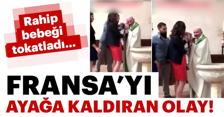 Fransa'da rahibin bebeği tokatlaması tepki çekti