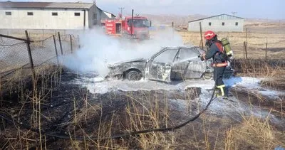Bingöl'de çıkan anız yangını otomobile sıçradı #bingol