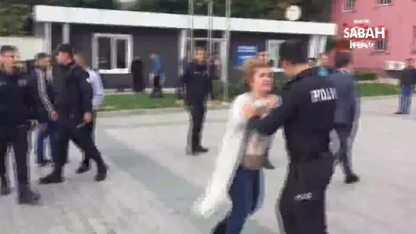 İstanbul Adalet Sarayı önünde çıkan tekme tokatlı kavgaya polis müdahale etti!