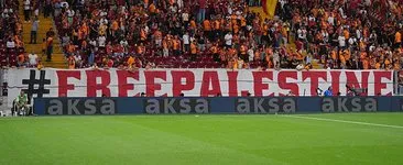 Galatasaray tribünlerinden Gazze mesajı!