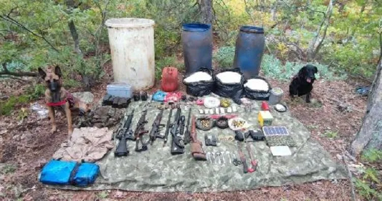 Hatay’da PKK’lı teröristlere ait silah, mühimmat ve yaşam malzemesi ele geçirildi
