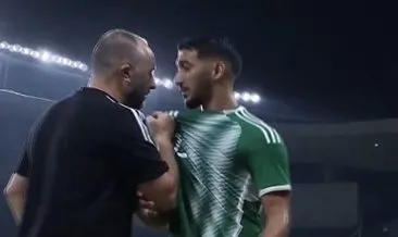 Mısır - Cezayir maçında Benrahma ve hocası Belmadi birbirine girdi