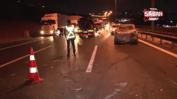 İstanbul TEM’de zincirleme trafik kazası: 2 yaralı | Video
