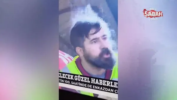 Türkiye’nin konuştuğu görüntü: Deprem bölgesindeki kahramanın başından dumanlar yükseldi | Video