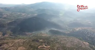 Balıkesir’de yanan 50 hektarlık orman alanı böyle görüntülendi | Video