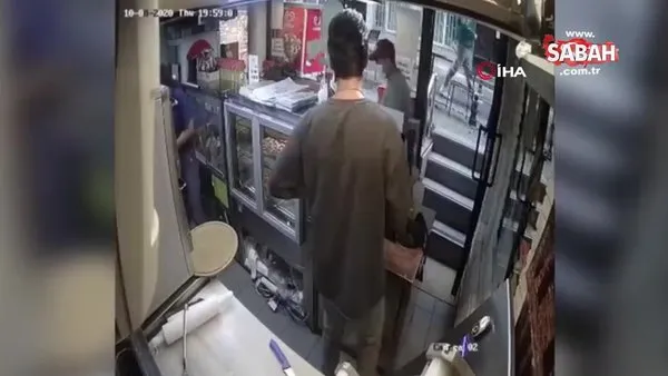 Pizza siparişi verip cep telefonu çalan hırsız kamerada | Video