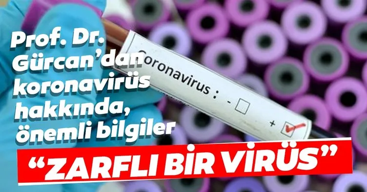Prof.Dr. Gürcan: Koronavirüs, zarflı bir virüs