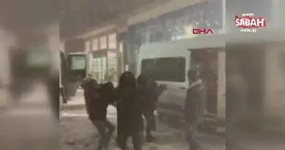 Edirne’de mevsimin ilk kar yağışını böyle kutladılar | Video