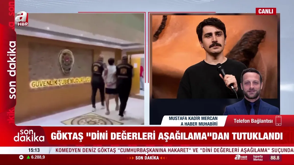 SON DAKİKA: Gösterisinde Kur’an-ı Kerim ile dalga geçmişti! Sözde komedyen Deniz Göktaş tutuklandı | Video videosunu izle SON DAKİKA: Gösterisinde Kur’an-ı Kerim ile dalga geçmişti! Sözde komedyen Deniz Göktaş tutuklandı | Video videosunu izle