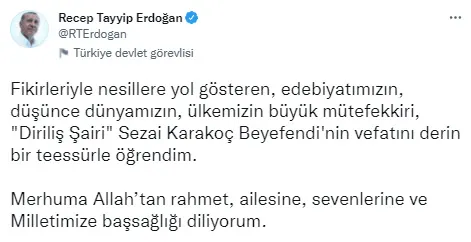 son-dakika-baskan-erdogandan-sezai-karakoc-icin-bassagligi-mesaji-1637077265937.jpg Son dakika: Başkan Erdoğan'dan Sezai Karakoç için başsağlığı mesajı