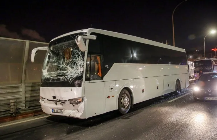 Haliç Köprüsü’nde zincirleme otobüs kazası