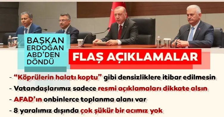 Cumhurbaşkanı Erdoğan'dan İstanbul'da yaşanan depreme ilişkin önemli açıklamalar