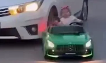 Akülü araçla yola çıkan küçük çocuğa otomobil çarptı #mersin
