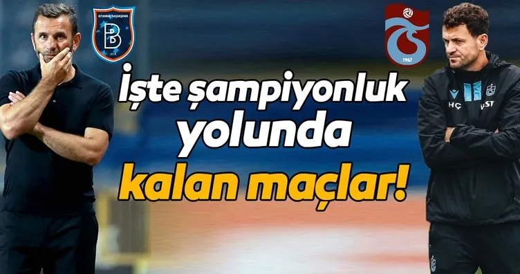 İşte Başakşehir ve Trabzonspor’un kalan maçları! Şampiyonluk yarışı...
