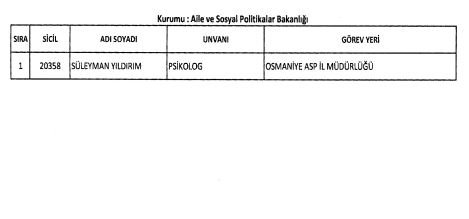 24 Aralık 2017 KHK ile göreve iade edilenlerin listesi