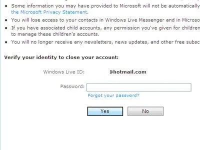 Hotmail hesabını kapatmanın yolu