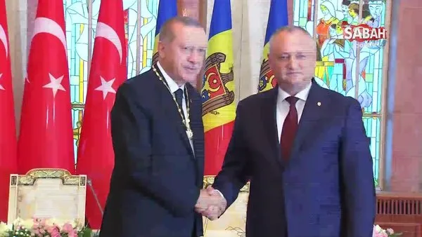 Moldova’da Cumhurbaşkanı Erdoğan’a Cumhuriyet Nişanı