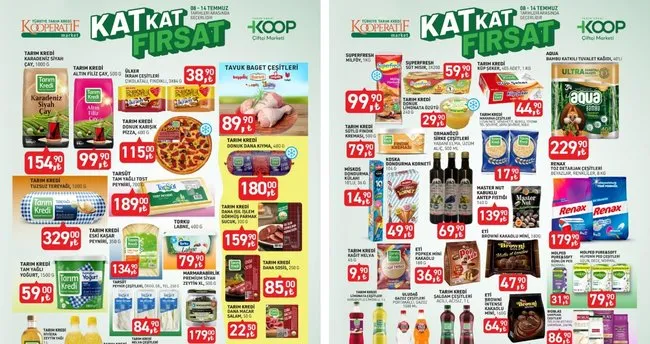 RAFLARDAN SEPETE! TARIM KREDİ AKTÜEL KATALOG: 14 Temmuz’a kadar çay, tuvalet kağıdı, zeytinyağı, toz deterjanda fırsat!