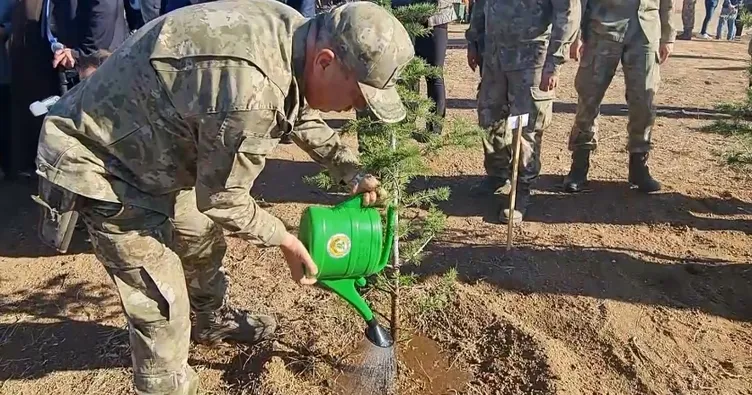 Mehmetçik fidanları toprakla buluşturdu