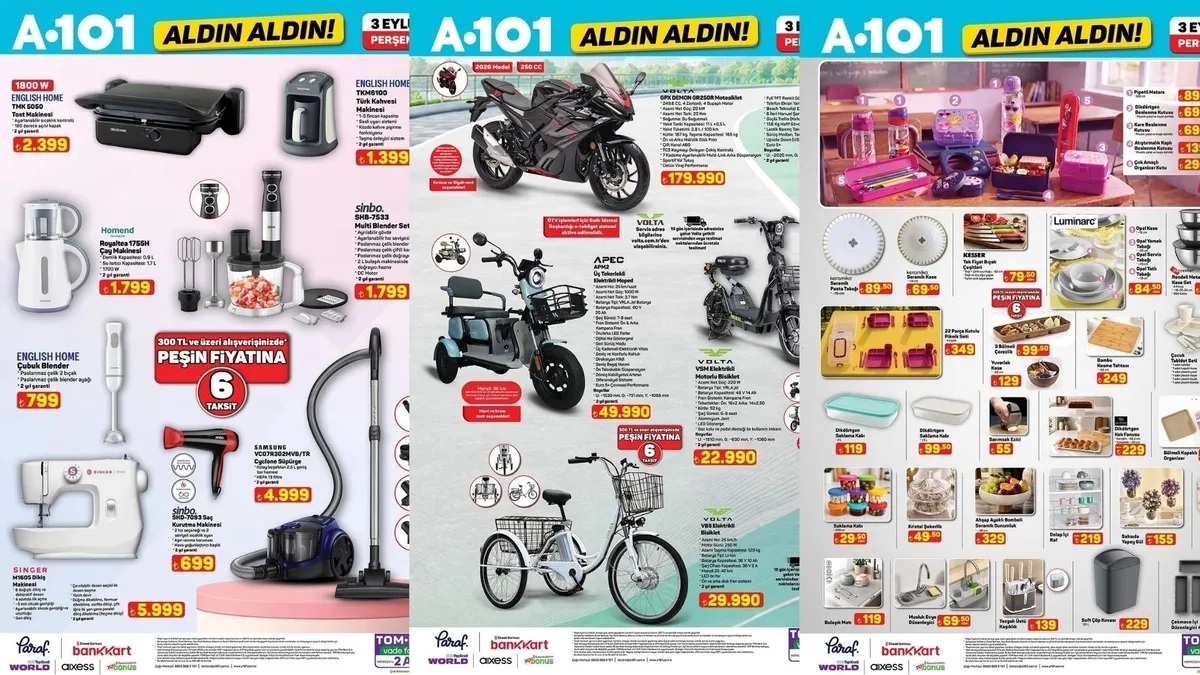 A101 AKTÜEL 3 EYLÜL PERŞEMBE! Bu hafta A101 indirimlerinde: beslenme çantası, elektrikli bisiklet...