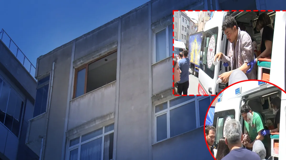 Güngören'de kentsel dönüşüm binasında patlama sonrası oluşan hasar.