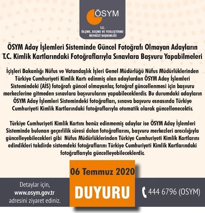 osym fotograf guncelleme nasil yapilir