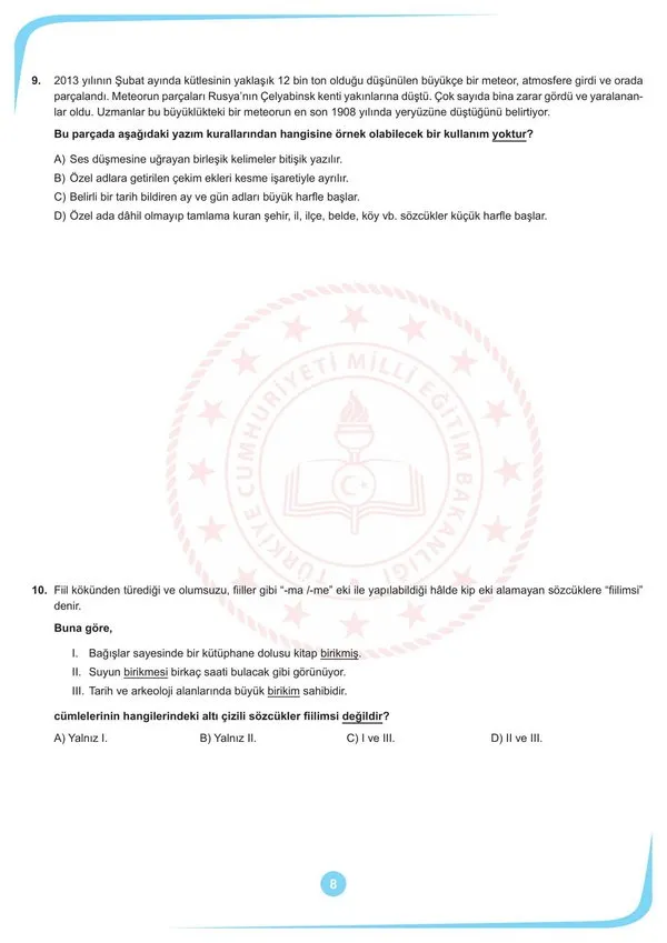 2020 LGS örnek soruları açıklandı! MEB LGS Ekim ayı örnek sözel ve sayısal soruları burada... (TAMAMI)