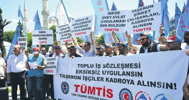 Taşeron işçilerden İBB’ye protesto