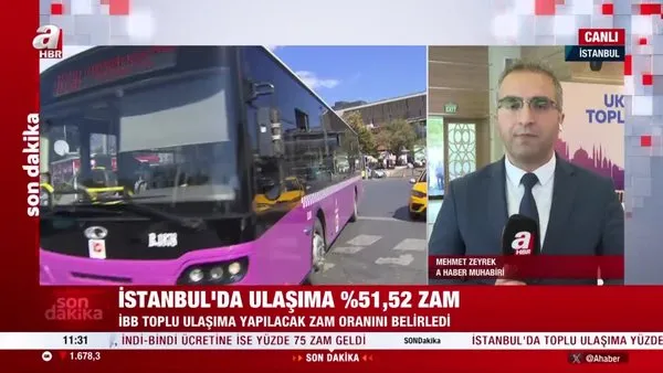 SON DAKİKA: İstanbul’da toplu ulaşıma yüzde 51,52 oranında zam! | Video