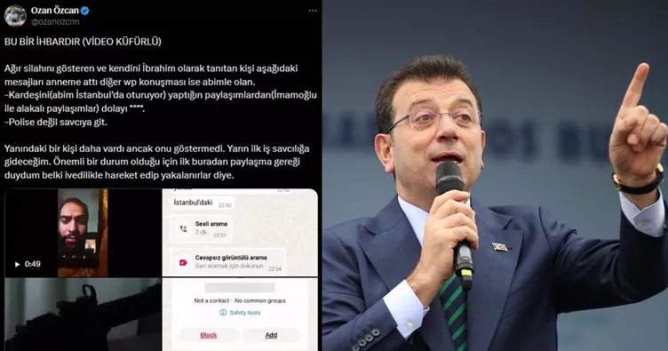 Ekrem İmamoğlu’nun diploma skandalını ortaya çıkarmıştı: Ozan Özcan’a Testereyle keseriz mesajı atan iki şüpheli yakalandı!