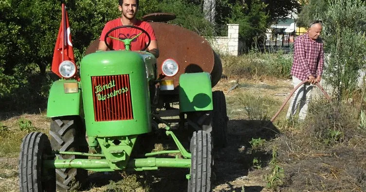 Dede yadigarı 70 yıllık traktörü kurtardı! Görüntüsü ve sesiyle ilgi odağı oluyor...