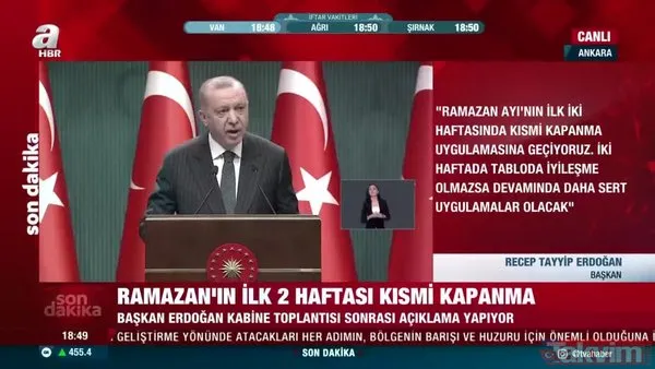 Son dakika: Kabine Toplantısı sona erdi! 21 günlük tam kapanma olacak mı? Başkan Erdoğan'dan önemli açıklamalar | Video
