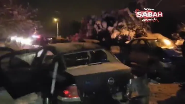 Otomobil buzlanan yolda kaydi 5yaralı