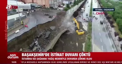 SON DAKİKA: İstanbul Başakşehir’de İstinat duvarı çöktü! Olay yerinden ilk görüntüler