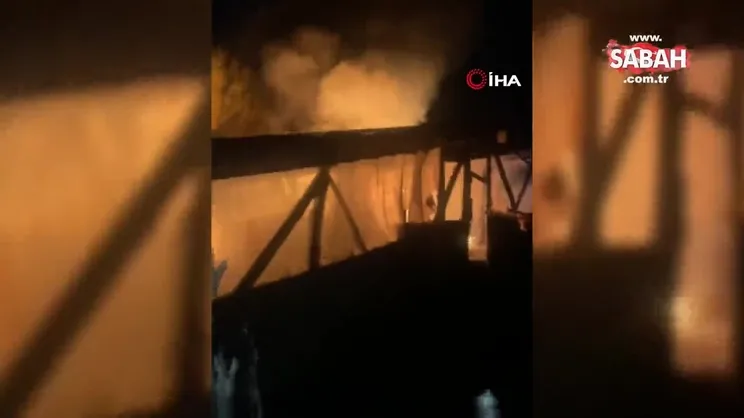 Bolu’da samanlık alev alev yandı