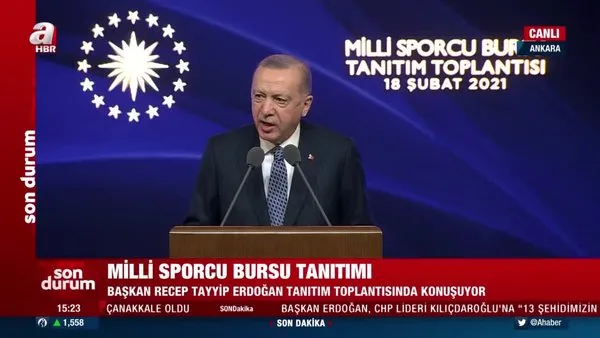 Cumhurbaşkanı Erdoğan'dan Milli Sporcu Bursu Tanıtım Toplantısı'nda önemli açıklamalar | Video