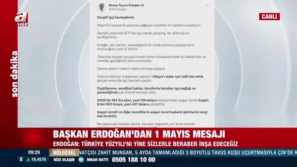 Başkan Erdoğan’dan 1 Mayıs mesajı: Beraber başardık! | Video