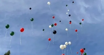 Balonlar Filistinli çocuklar için gökyüzüne bırakıldı