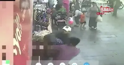 Husumetlisinden kaçarak yoldaki bir kadını kendisine siper etti, bacağından vuruldu! O anlar kamerada | Video