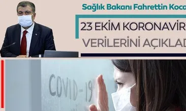 SON DAKİKA HABER: Bakan Fahrettin Koca 23 Ekim koronavirüs hasta ve vefat sayılarını açıkladı! İşte Türkiye’de koronavirüs son durum tablosu!