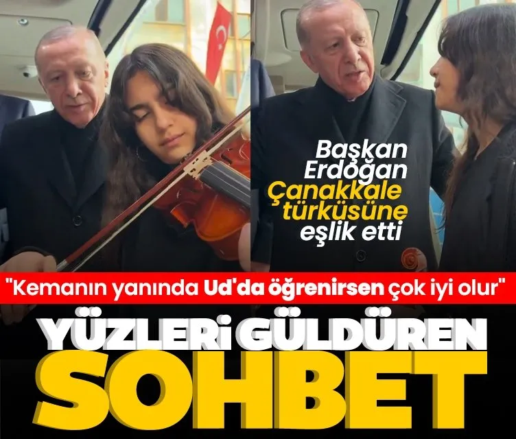 Başkan Erdoğan, Denizli’de keman çalan öğrenci ile sohbet etti