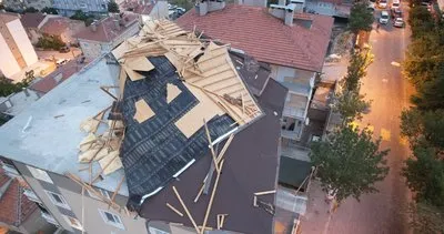 Nevşehir’de çatılar uçtu, ağaçlar kırıldı